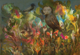 "Vögel 3", Mixed Media auf Leinwand, 100x70cm, 5200€