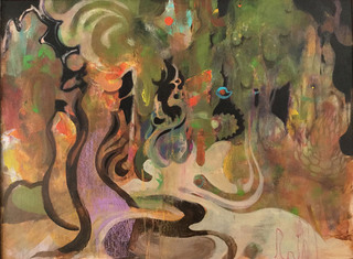 "Wald", Mixed Media auf Malkarton, 86x66cm, 3000€
