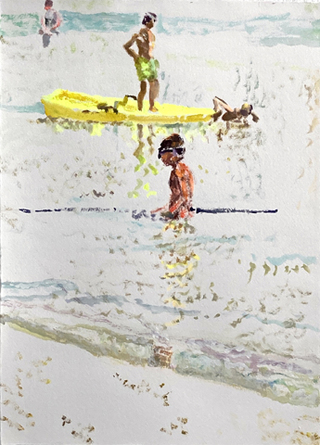 Meeresforscher 2020   38,6 x 28,2 cm Acryl auf Papier