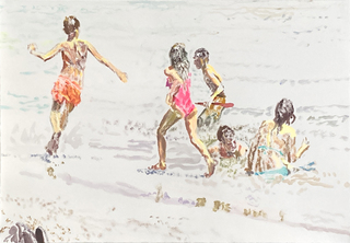 Wasserspiele   2020    38,5 x 56,5 cm Acryl auf Papier