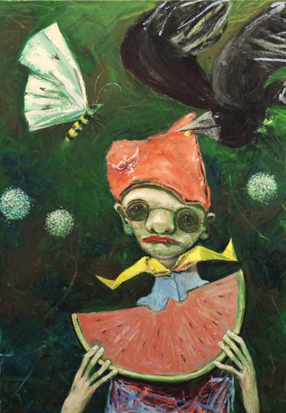 "Wassermelone" , Öl/ Leinwand 70 x 100 cm, 1200 €