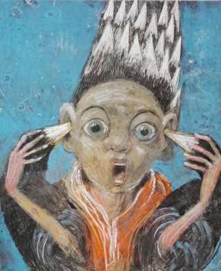 Mit Krone, Pastell auf Karton, Objektrahmen ca.
140 x 120 cm 
1700 €