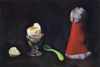 "5 Minuten",Öl  / Leinen, 55 x 81cm, 1500€