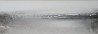 Friederike Zech, „OXYD 8", Gesso mit Eisenstaub auf Leinen, UV-Varnish, 40 x 125 cm