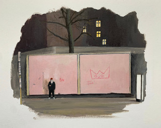 Abend Studie_Buntstifte, Öl auf Papier 36x48cm 560€