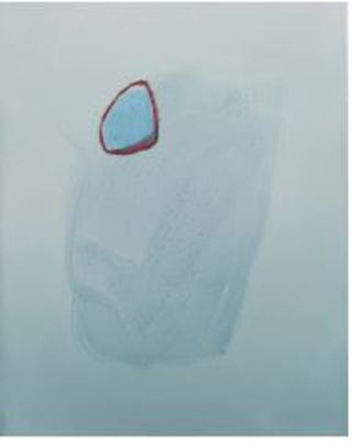 FRAU MIT NETZTEIL, 2016, 30 x 24 cm, Öl auf Leinwand, 1100€