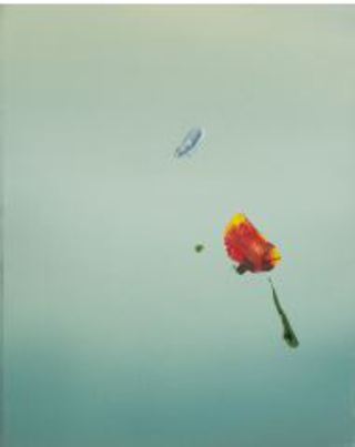 ANGELEHNT, 2022, 30 x 24 cm, Öl auf Leinwand, 1100€