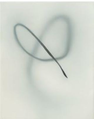 BLAUER STRICH (MARMORIERT), 2021, 30 x 24 cm, Öl auf Leinwand, 1100€