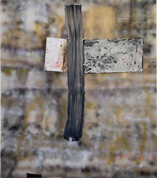 "goldcrest", Acryl, Papier und Lack / Leinwand, 160 x 140cm, 2021, 4800,-