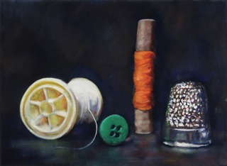 "Nähzeug",Öl / Leinwand, 57x78cm, 2800€