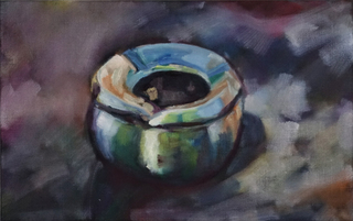 "Aschenbecher", Öl / Leinwand, 31x49cm, 1800€