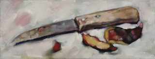 "Kartoffelmesser", Öl / Leinwand, 21x54cm, 950€