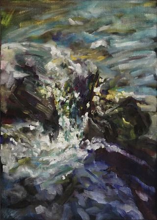 "kleiner Wasserfall", Öl / Leinwand, 54x38cm, 2600€