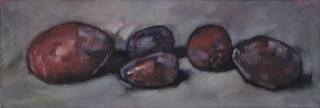 "Pflaumen", Öl / Leinwand, 19x55cm, 750€