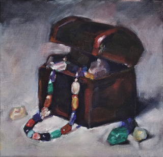 "Schatzkiste", Öl / Leinwand, 31x32cm, 900€