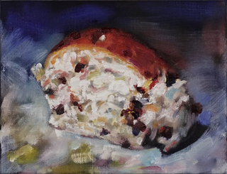 "Schokobrötchen", Öl / Leinwand, 21x28cm, 1500€