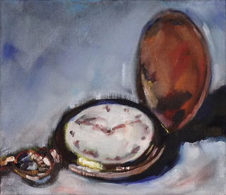 "Taschenuhr", Öl / Leinwand, 27x31cm, 900€