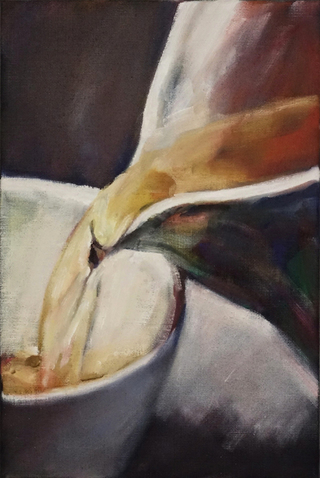 "Tee", Öl / Leinwand, 36x24cm, 980€