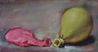 "zwei Ballons", Öl / Leinwand, 21x40cm, 900€