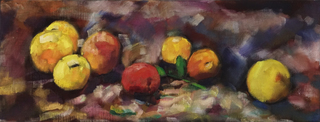 "Mirabellen", Öl / Leinwand, 25x66cm